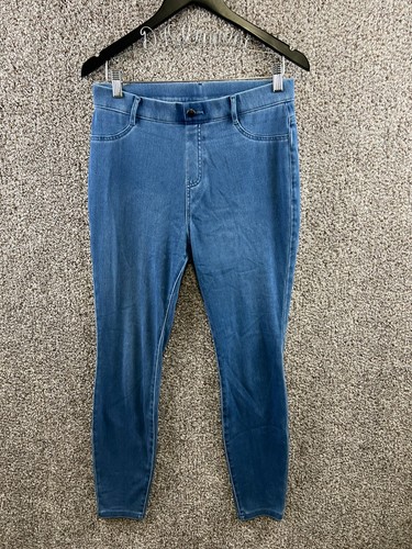 Blue Pull On Jean Leggings Stretch 