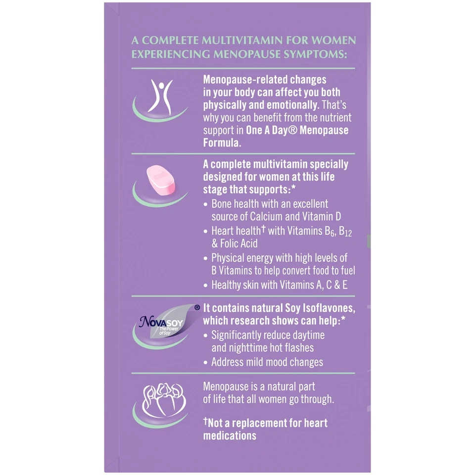 Suplemento multivitamínico fórmula menopausia para mujer One A Day; 50 unidades Foto 3 de 3