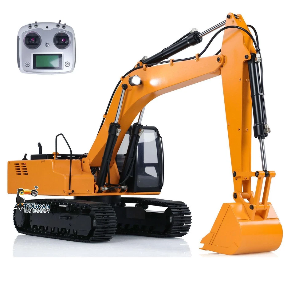 RC Hydraulic Metal Excavator JDModel Painted 1/12 Assembled Tracks Lights Radio - Image 3 of 4