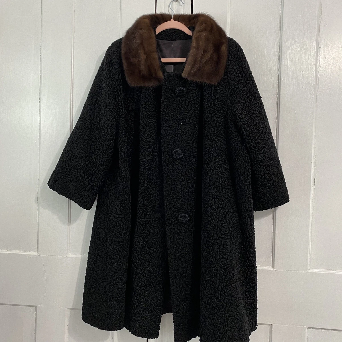Persian lamb coat store with mink collar