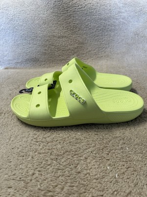 Crocs 2-Strap Classic Sandals Slides Shoes Lime Zest Green Men s Size 13 New