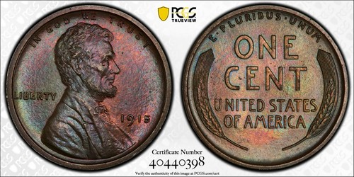 1915 Lincoln Cent Proof PCGS PR67BN CAC nur 1 feiner!
