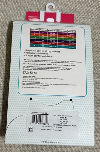 Girls 5 Pack Micro-Mesh Bikinis Breathable Underwear Size 10Fruit of the Loom - Picture 6 of 7