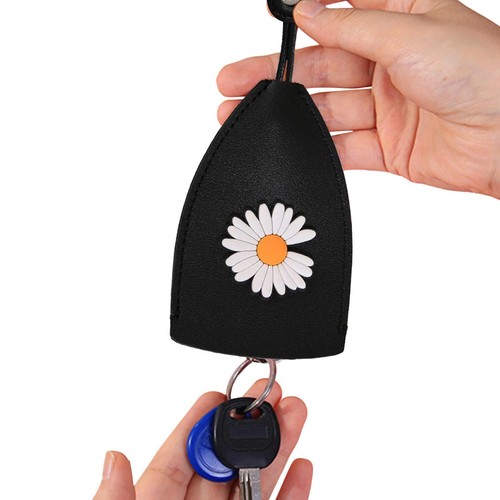 Portable Car Key Case Pull Out Key Bag PU Leather Keychain Pouch Sleeve Holder
