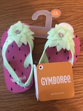 NEW Gymboree Toddler Girls Pink Strawberry Flip Flops Sandals Size 5-6