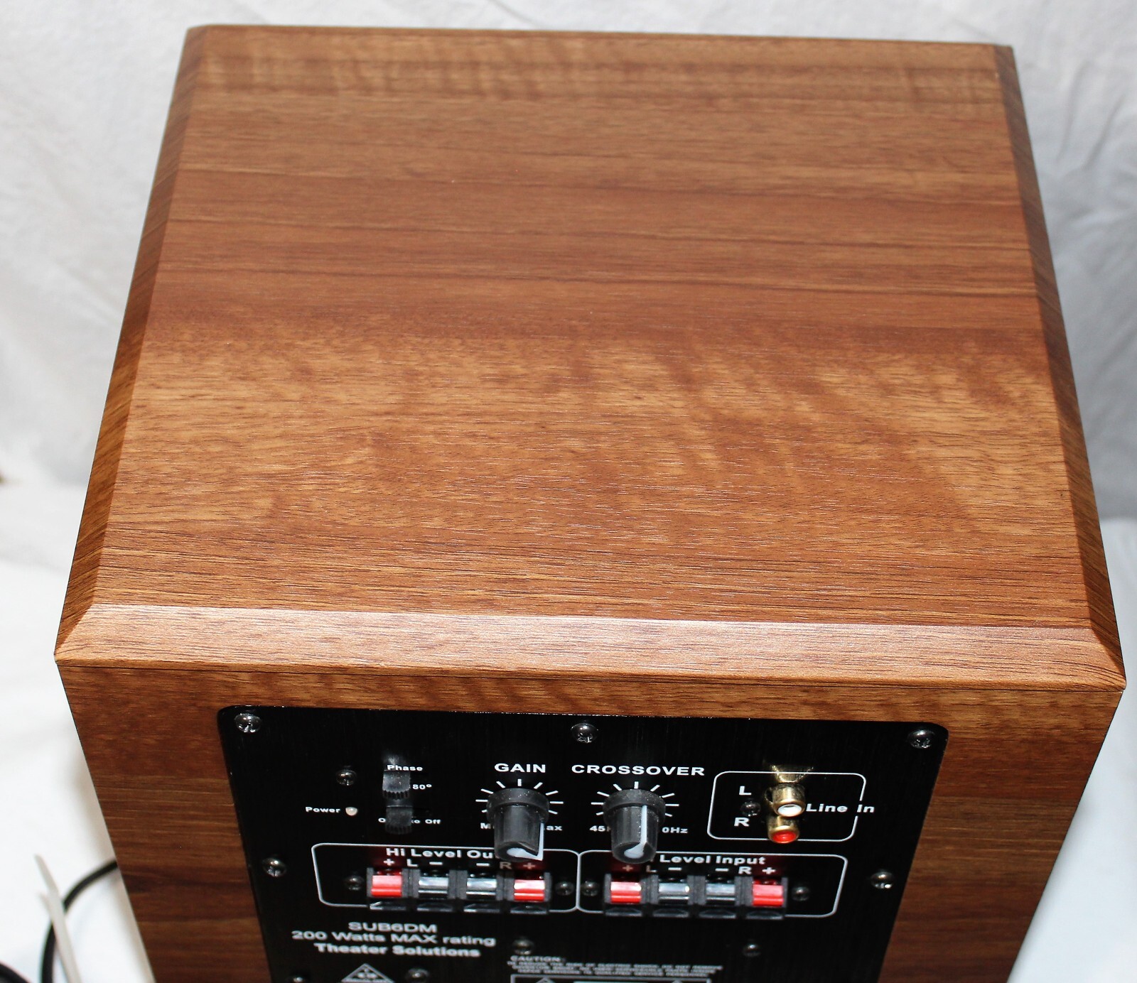 Theater Solutions SUB6DM Home Theater Powered 6.5" Subwoofer Mahogany loud bass