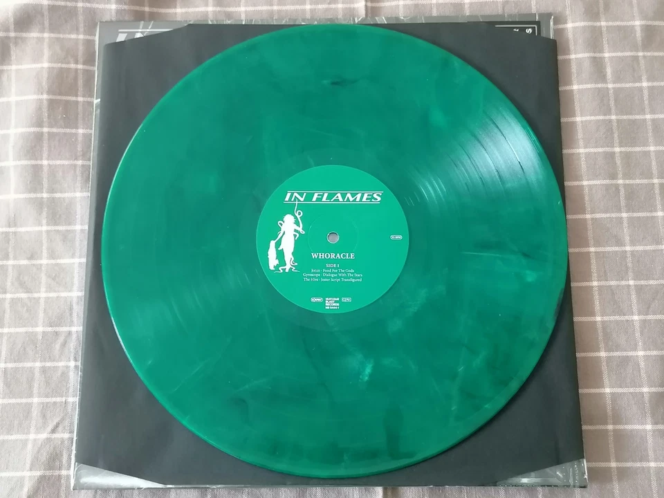 In Flames "Whoracle" Transparent Green With Black And White Marbled LP - Photo 3/4