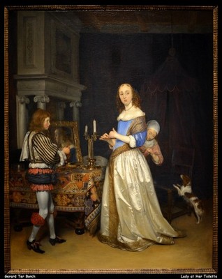 Gerard Ter Borch Lady at Her Toilette O 1 Vintage Kunstdruck Poster Wanddeko Po