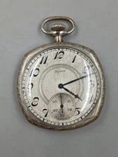 1928 Elgin 17 Jewel Grade 345 Nickel Over Brass Filigree Case Pocket Watch