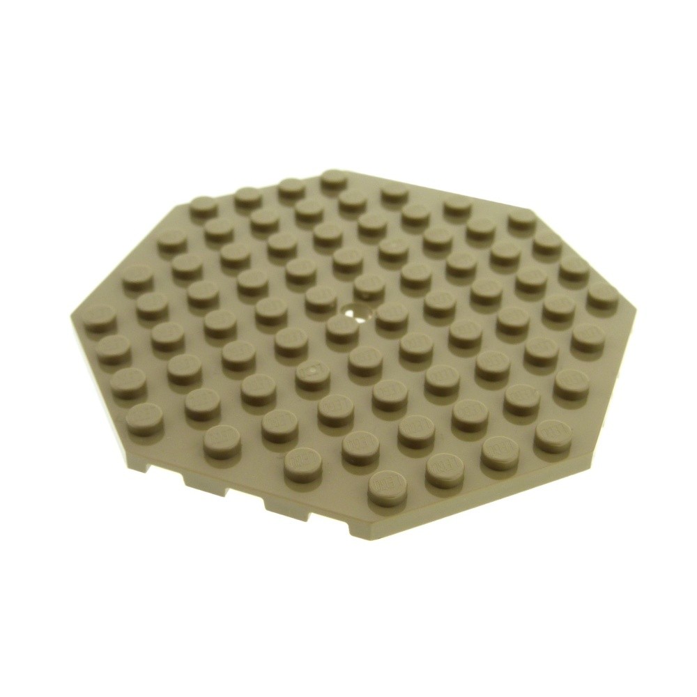 1x Lego Building Plate Modified 10x10 Dark Beige Octagon 4584485 89523