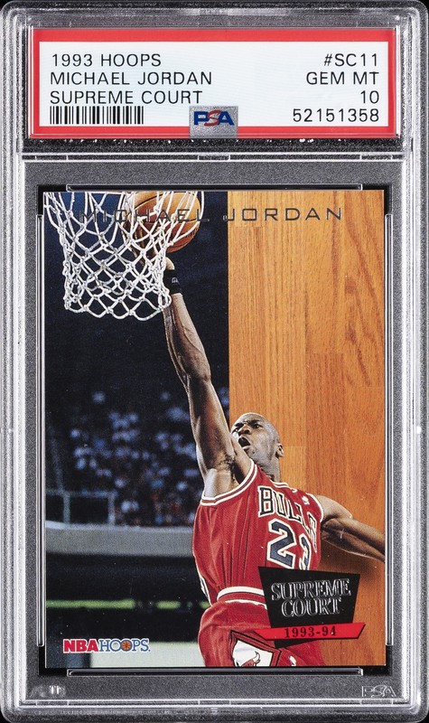 1993 HOOPS SUPREME COURT #SC11 MICHAEL JORDAN PSA 10