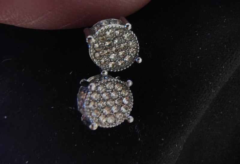 2 Ct Round Cut Lab-Created Diamond Cluster Stud Earrings 14K White Gold Plated