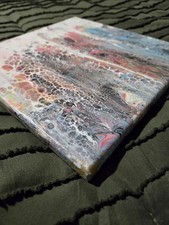 Original Abstract Acrylic Pour Painting on a 10x10 Canvas