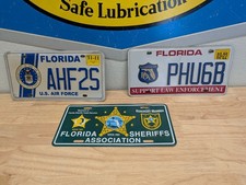 Florida Specialty License Plate Lot Of 3 Law Enforcement Military Sheriff Vg Con
