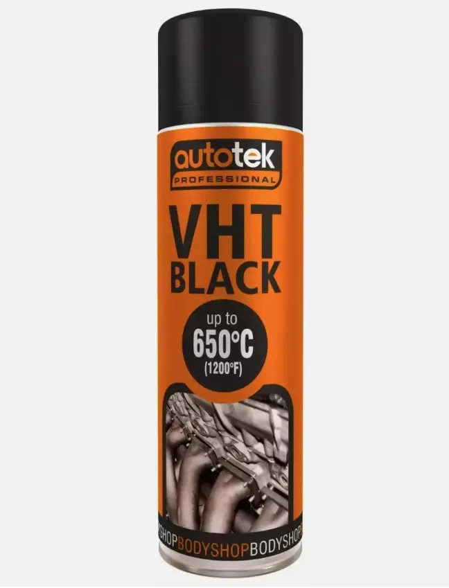 Autotek Black VHT Paint 500ml  High Temperature Engine & Exhaust Aerosol 563