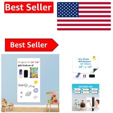 Magnetic Whiteboard Contact Paper 39" x 18" - Peel Stick Dry Erase Solution