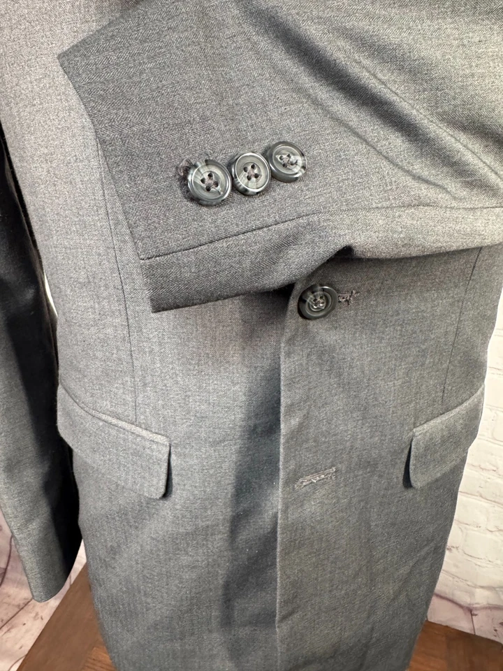 Abrigo Blazer Chaqueta Abrigo Deportivo IZOD Niños Gris Mezcla Lana 2 Botones TALLA 16 REG Foto 4 de 4