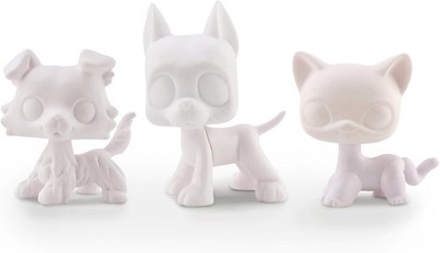 Littlest Pet Shop Custom White Base Paint Set – 6 Lots For LPS Cat Dog Great Dane Collie Short Hair Figures