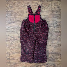 Vintage Rainbow Tag Gymboree Red and Black Floral Print Snow Bib