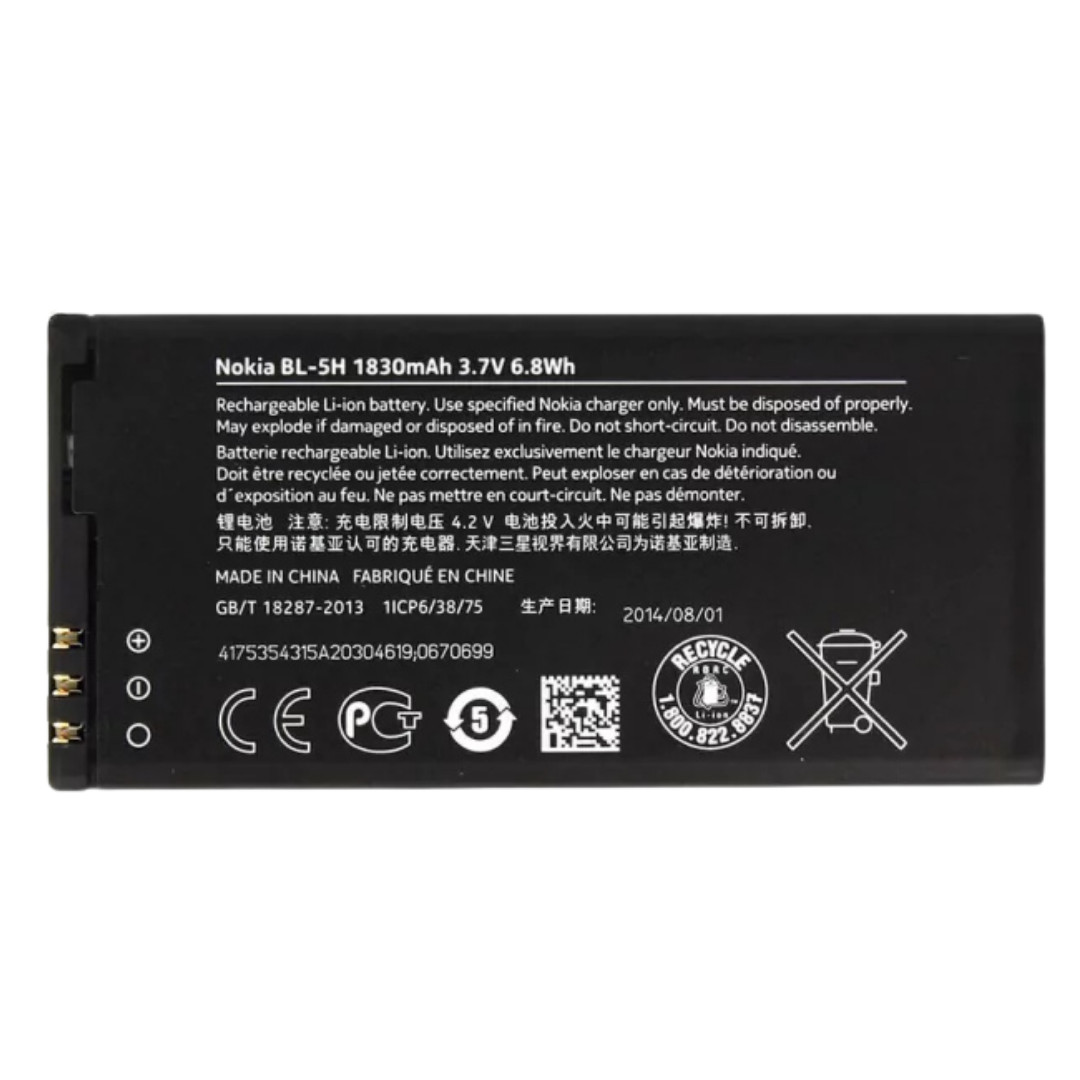 Battery BL5H BL-5H For Nokia Lumia 630 635 636 638 1830 mAh Genuine Replacement