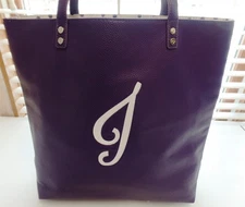 Jewell by Thirty-One Purple Tote Bag Polka Dot Interior Monogram J Large Tote