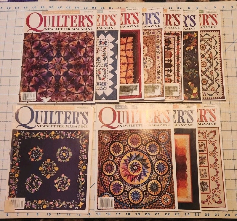 Lot of 10   Quilter's Newsletter Magazines    1998 to 2000     USED    