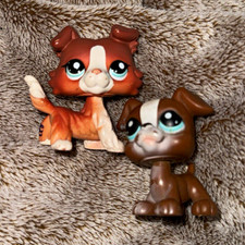 LPS Collie dog and bulldog bundle