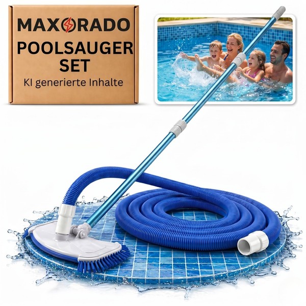 Poolsauger Bodensauger DüSe Schlauch 2,4M Teleskopstange Set Reinigung Pools-image