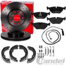 BREMBO GELOCHTE BREMSSCHEIBEN+BELÄGE+HANDBREMSE HINTEN passend für BMW 3er E46