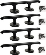 Boat Black Cleat Dock Marine 316 Stainless Steel Open Base Cleats W/Fasteners