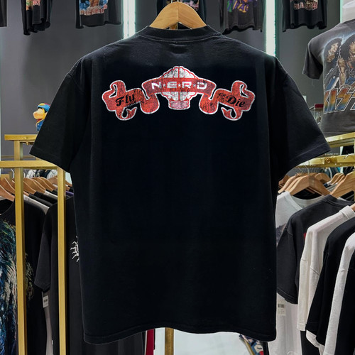 2004 N E R D Fly Or Die Rare T-Shirt Black XL