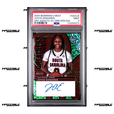 #ad 2024 25 Bowman U Best Green #GAA JE Joyce Edwards Rookie Auto 99 PSA 9 $69.99