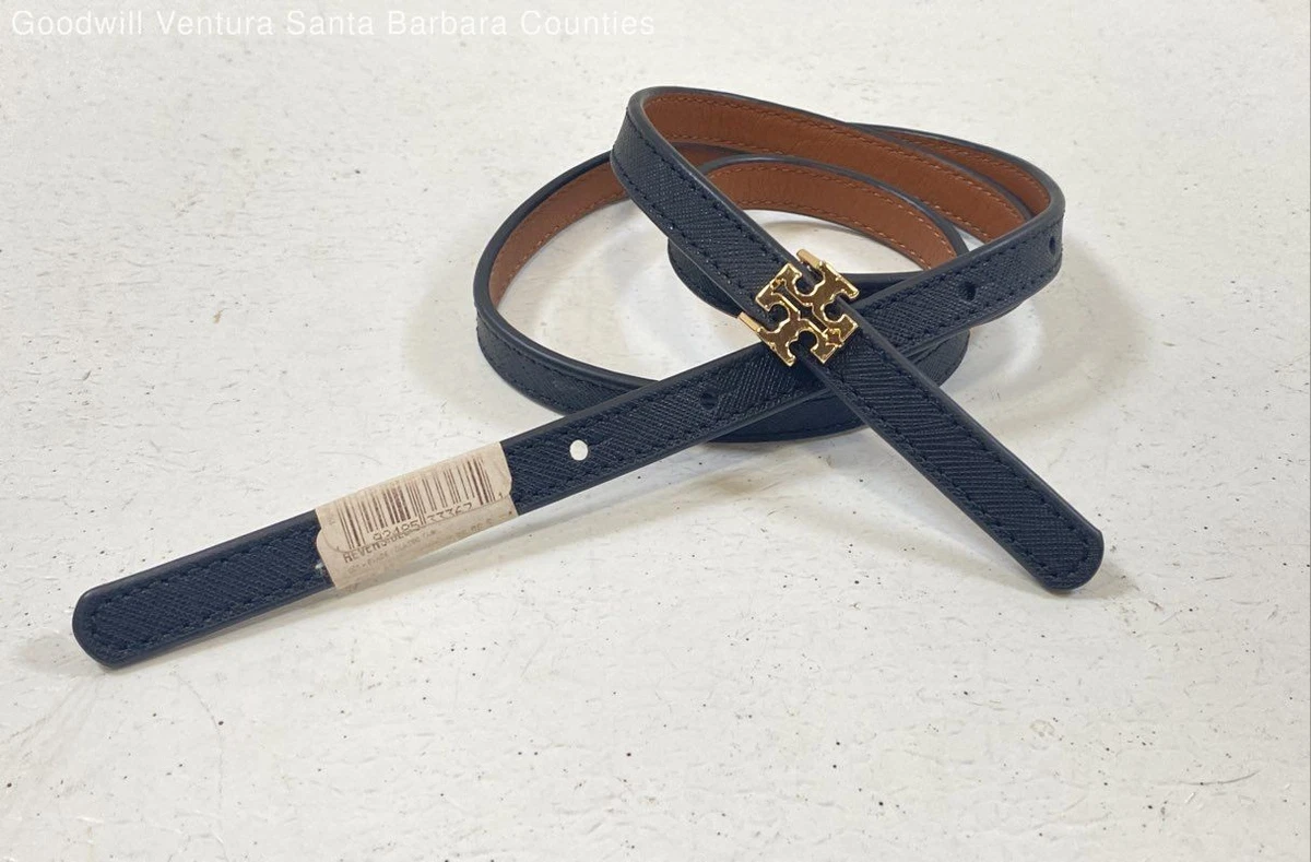 New Tory Burch Reversible Belt Size S Classic Tan New Lavander Golden Logo 1.5’ 1 main image 2