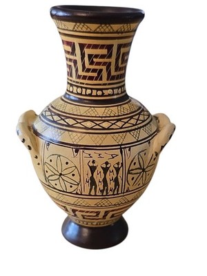 Museum Mini Pottery Vases 800 BC Handmade in Greece Vassilopoulos 3.25'' Tall