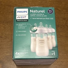 Philips Avent Natural Glass Baby Bottles 4 Pack x 8 fl.oz/240ml Openbox