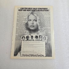 Vintage Print Ad Sally Struthers Christian Children's Fund B&W 8x10.5 1981