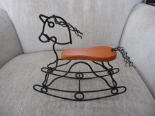 Rocking Horse Decor Baby Collectible Wire  Wood
