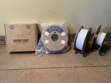 Overture PLA Professional 3D Printer 1.75mm Filament- 1kg Cardboard Spools White