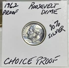 1962 PROOF Roosevelt Dime -       90 % Silver - Great Luster - CHEAP Shipping!