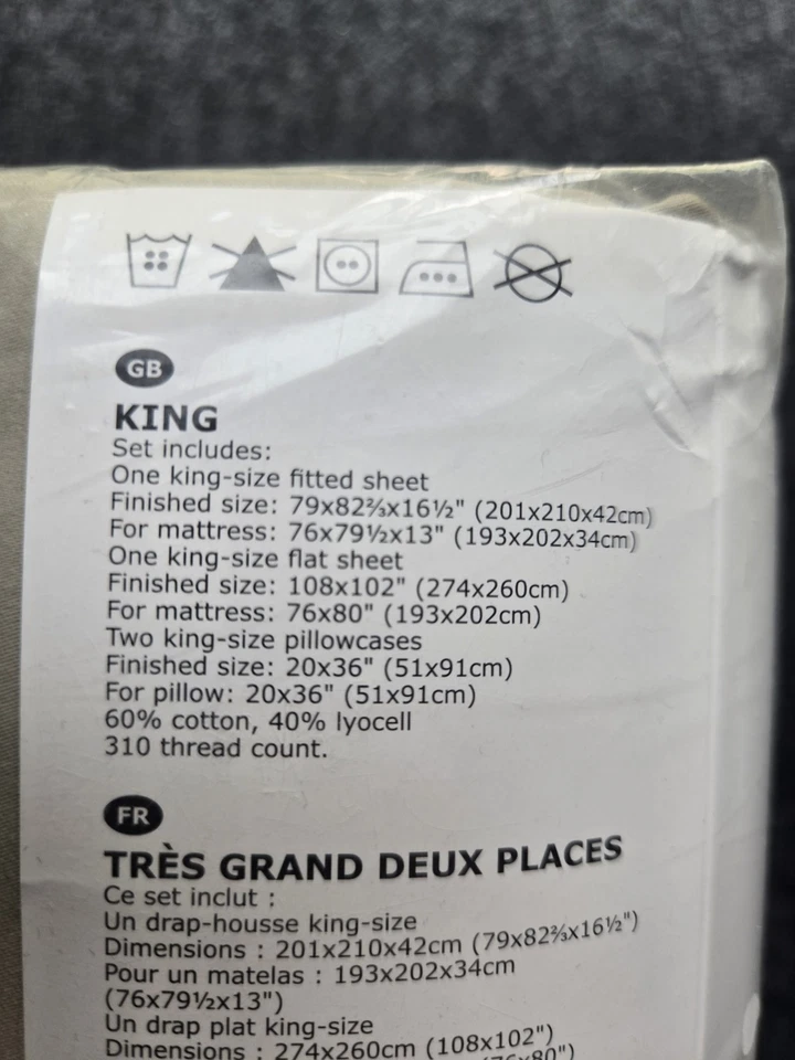 Juego de sábanas Nattjasmin tamaño king beige claro Foto 4 de 4