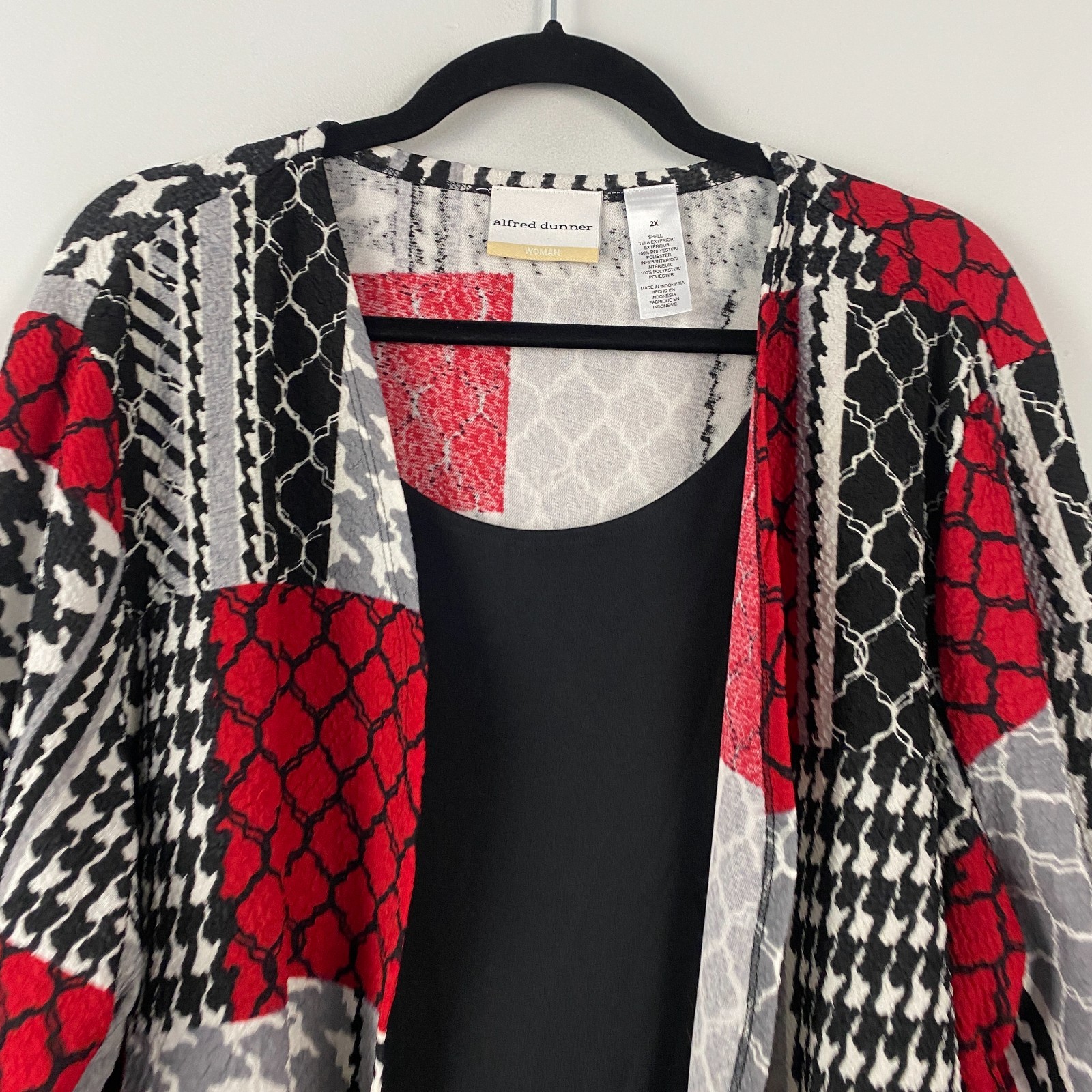 Alfred Dunner Patchwork Two For One Sweater Cardi… - image 2