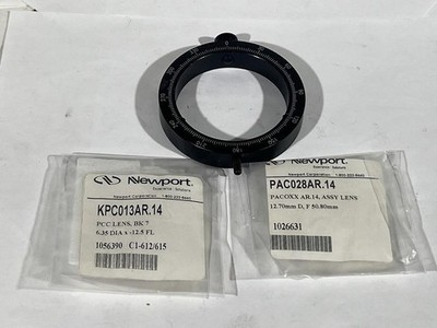 Newport Optics Lot: LM-2R Mount, PAC028.AR14 Lens, & KPC013AR.14 Lens