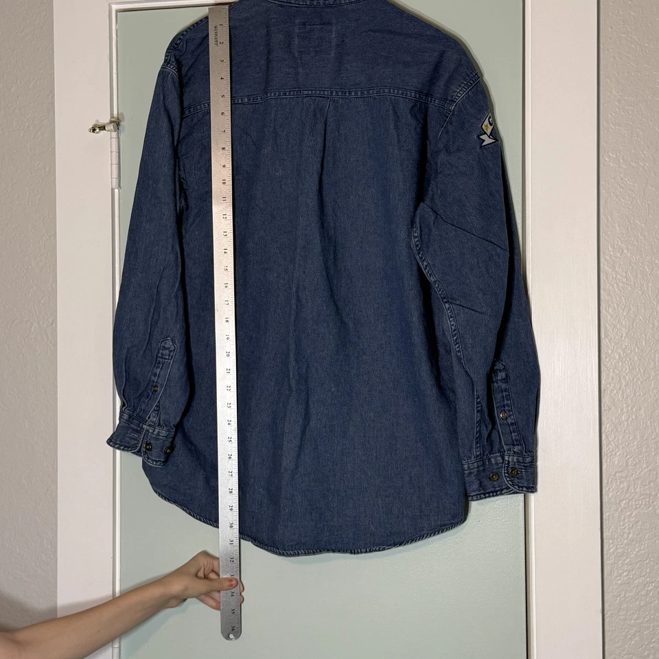 Camisa Vintage Cinch Para Hombres XL Denim Vaquero Occidental Bordada Rodeo Años 90 Foto 4 de 4