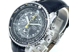 SEIKO Flightmaster Men's Chronograph Watch SNA411P1 7T62-0EB0 New Leather strap