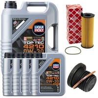 MotoröL Filter Set 0W-30 Liqui Moly 9 Liter + Schraube FüR Audi Porsche VW 3.0