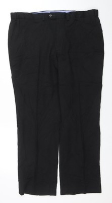 Marks and Spencer Anzughose Herren schwarz Wollmischung normale Passform 40 W 31 L