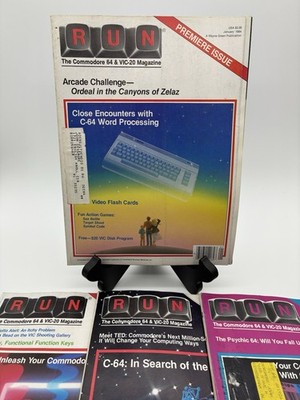 Premiere issues #1 - #4 The Commodore 64 & VIC 20 RUN Magazines 