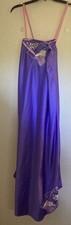 vtg Purple Natori maxi-length nightgown/slip dress Art Deco Patchwork Boudoir