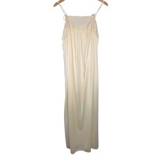 Vintage Empire Waist Lace Slip Dress Y2K Cream White Dainty Feminine Coquette S