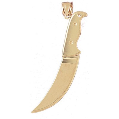 14K massiv Gold 3D Schnitzmesser Anhänger